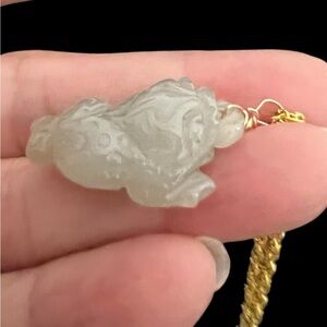 vintage Jade/Jadeite Carved Frog Animal Pendant